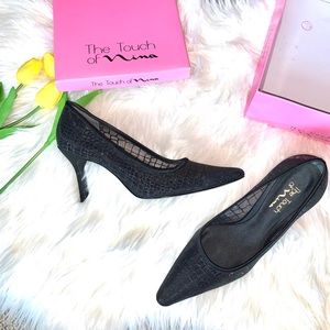 Nina Black Glitter Heels 10